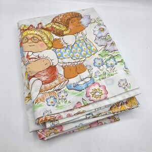 Cabbage Patch Kids Vintage Full Flat Sheet Multi-Color Floral 1983
